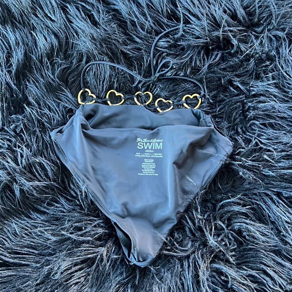 For Love & Lemons Small Black High-Waisted Bikini Bottom